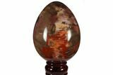 Colorful, Polished Petrified Wood Egg - Triassic #111030-1
